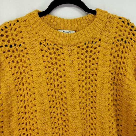 Madewell Wool Alpaca Blend Pullover Sweater Size Medium Windemere Pointelle - Picture 4 of 16